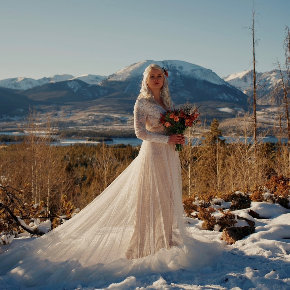Vintage Lace Wedding Dress Tulle A-line Long Sleeve Open Back Size 6 / 8